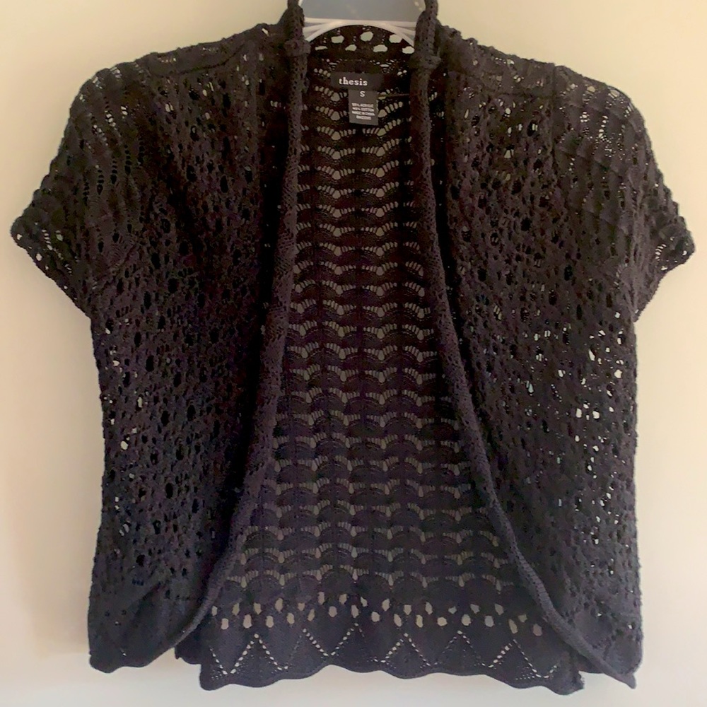 Thesis Shrug Short Sleeve Crochet Sweater Shirt
